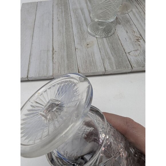 Set 3 Vintage Hazel Atlas Big Top Peanut Butter Footed Tea Water Goblets - Picture 6 of 9